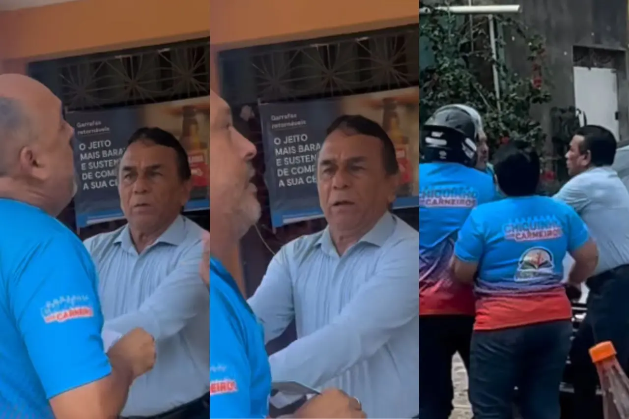 Fotomontagem de agressão contra Irmão Léo.