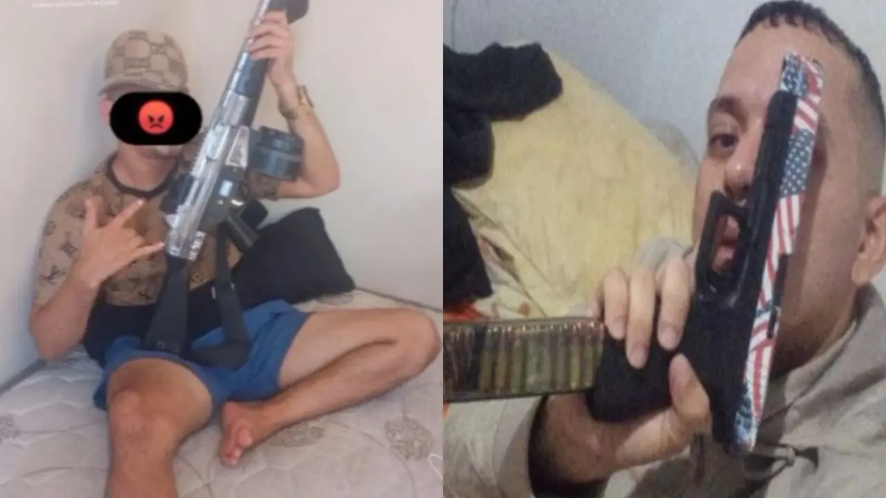 Polícia capturou imagens de Gilcivan ostentando armas em redes sociais.