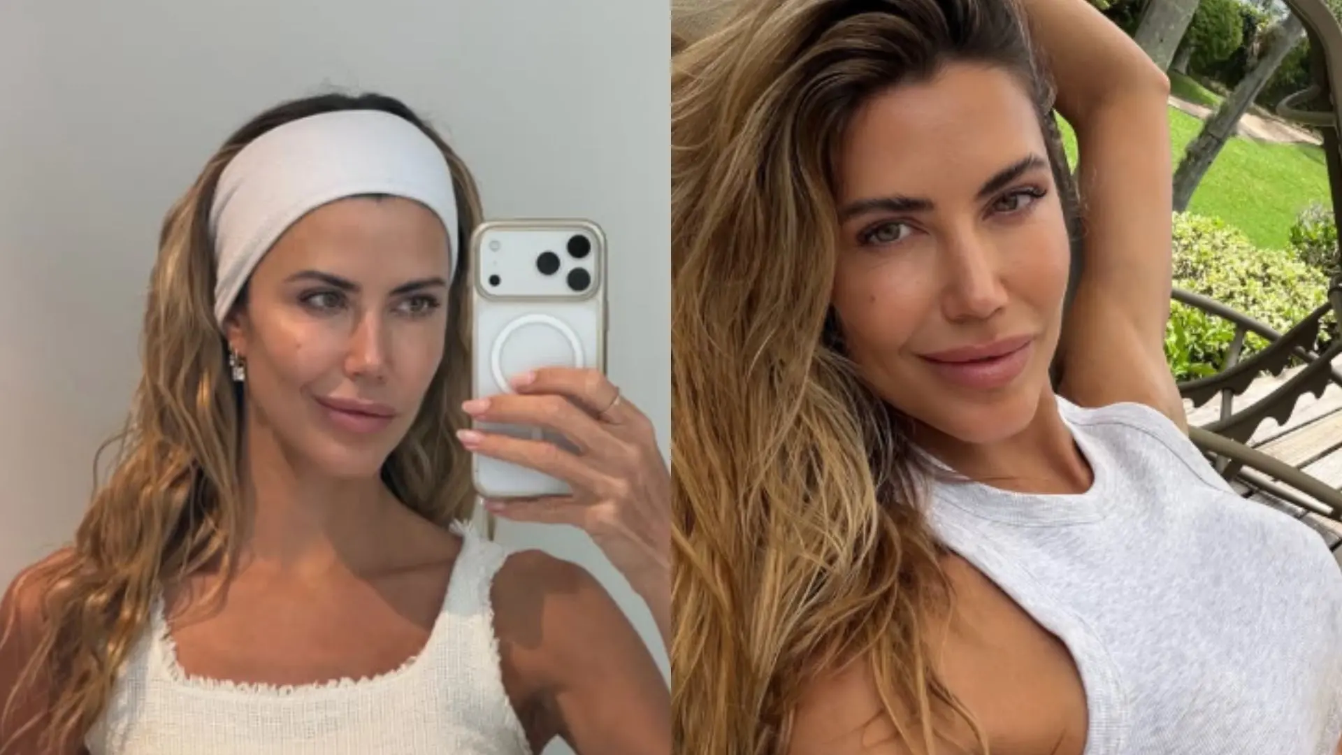 Colagem de fotos de Martha Graeff, ex-noiva de Vorcaro.