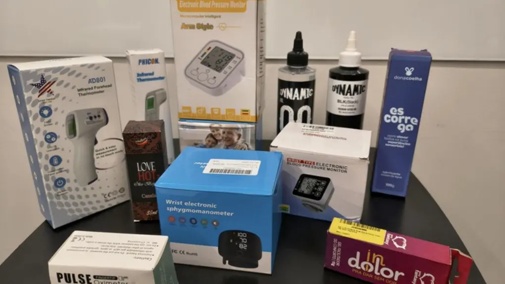 Produtos apreendidos pela Anvisa.