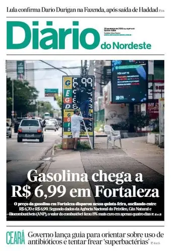 Capa da Edição do dia do jornal Diário do Nordeste