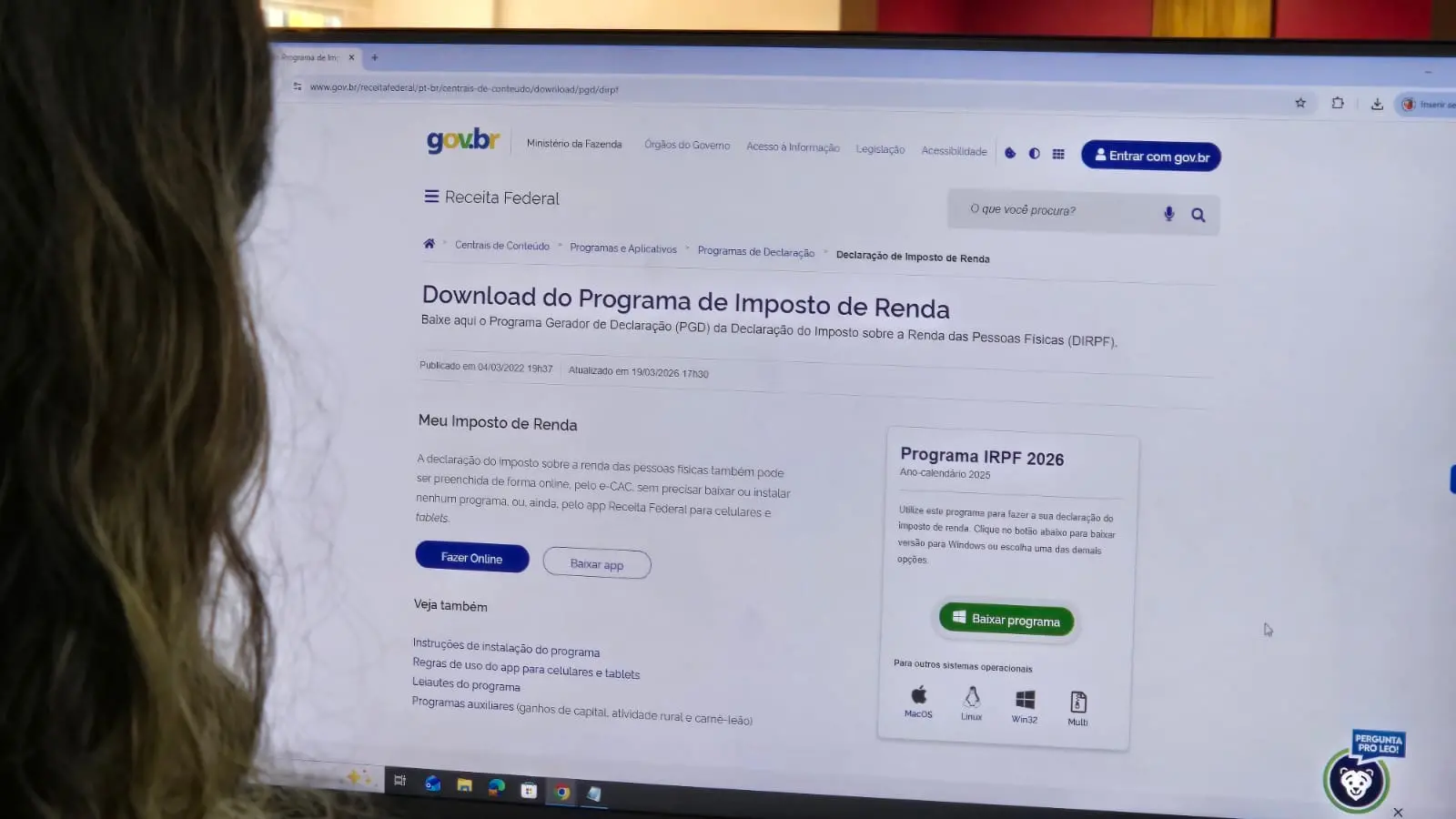 Download do programa da Receita Federal pode ser feito no site oficial do órgão.