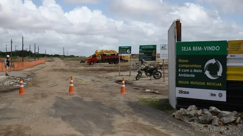 Imagem das obras no aeroporto de Fortaleza.