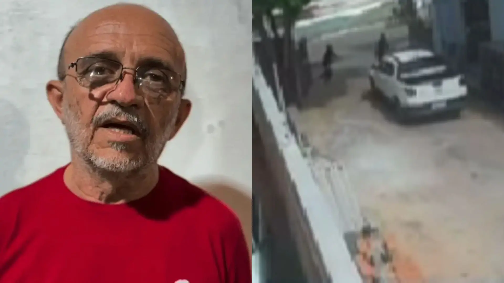 Foto de secretário morto e da ação criminosa.