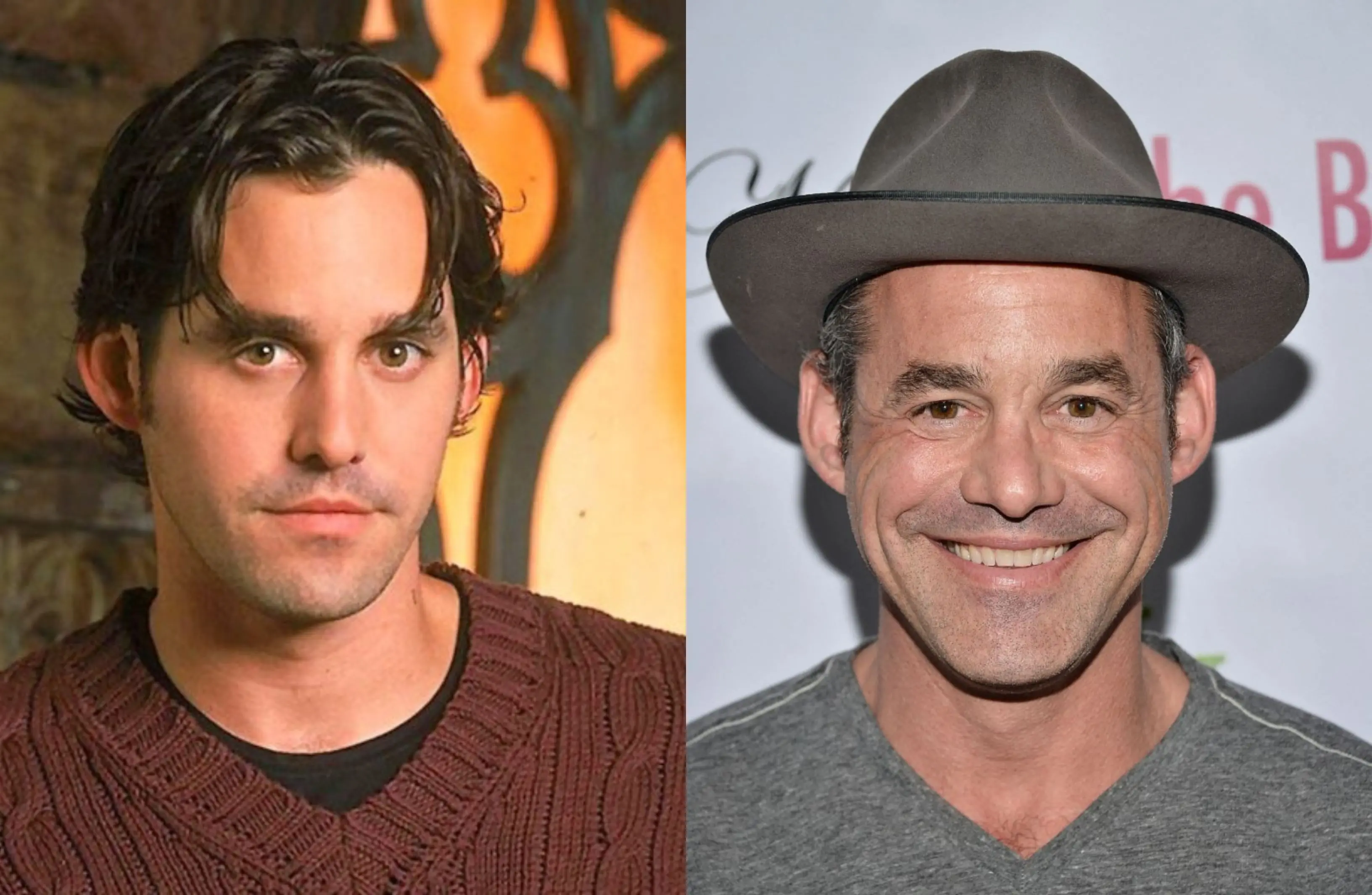 Imagem dividida mostrando o mesmo homem em duas fases: à esquerda mais jovem, com cabelo escuro e expressão séria; à direita mais velho, sorrindo e usando chapéu.