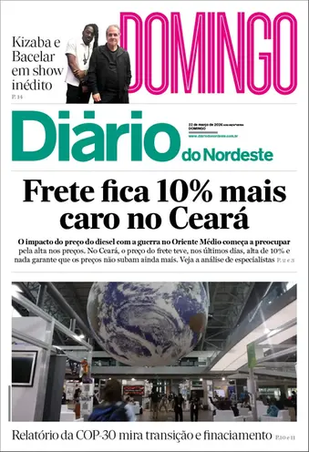 Capa da Edição do dia do jornal Diário do Nordeste