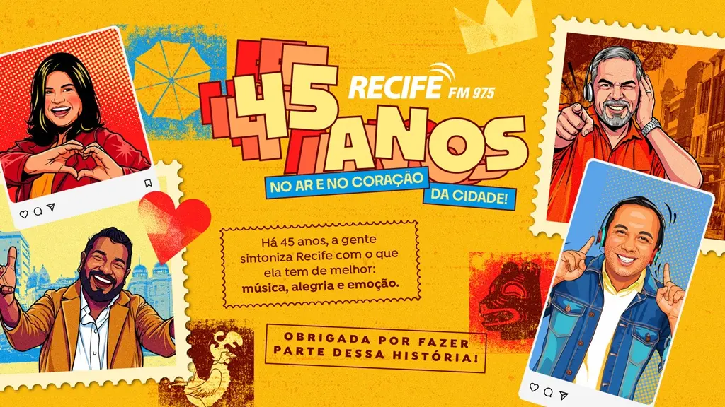 Imagem da notícia Recife FM celebra 45 anos com campanha especial e conexão com o público 