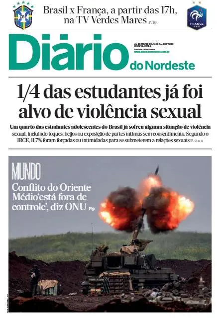 Capa da edição do dia