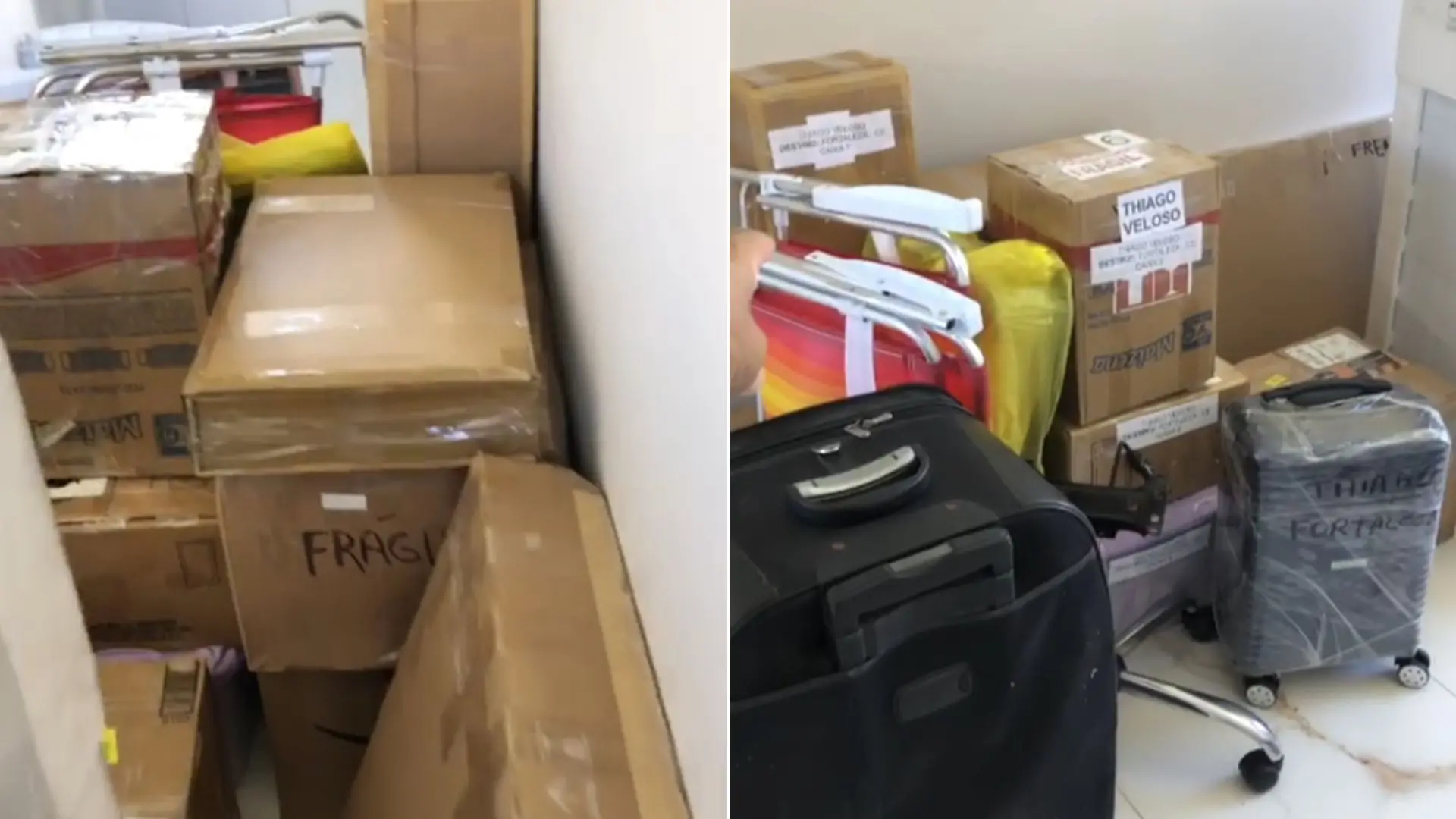 Imagem de carga furtada em mudança do Paraná ao Ceará. Casal de empresários cearenses denuncia estelionatário.