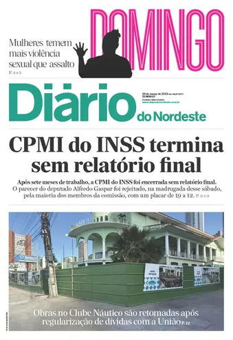 Capa da Edição do dia do jornal Diário do Nordeste