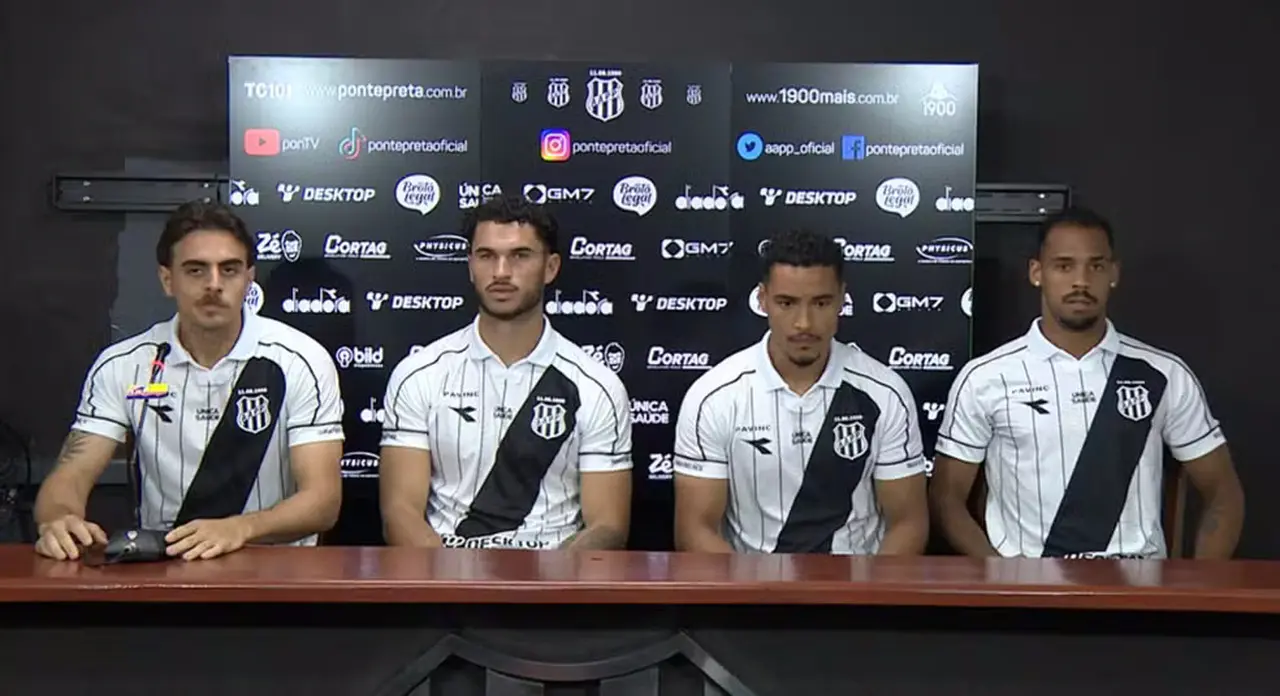 Weverton, Márcio Silva, André Lima e Rodriguinho foram apresentados pela Ponte Preta