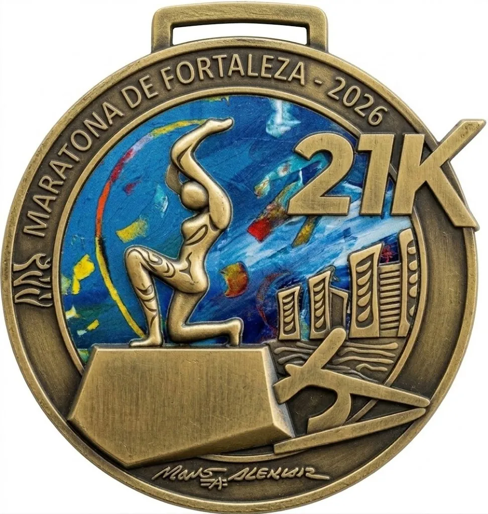 Medalha dos 21km da Maratona Internacional de Fortaleza.