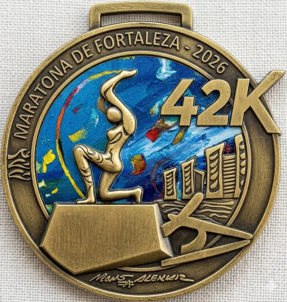 Medalha dos 42km da Maratona Internacional de Fortaleza.