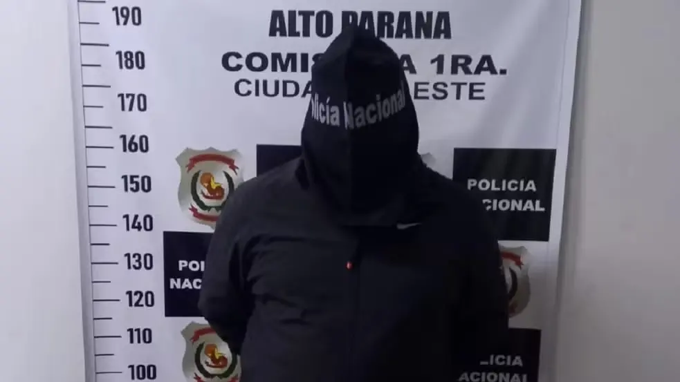 Foto de suspeito de sequestro preso no Paraguai.