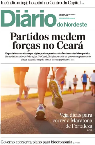 Capa da Edição do dia do jornal Diário do Nordeste