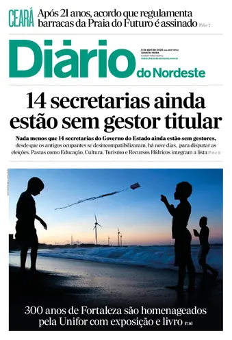 Capa da Edição do dia do jornal Diário do Nordeste
