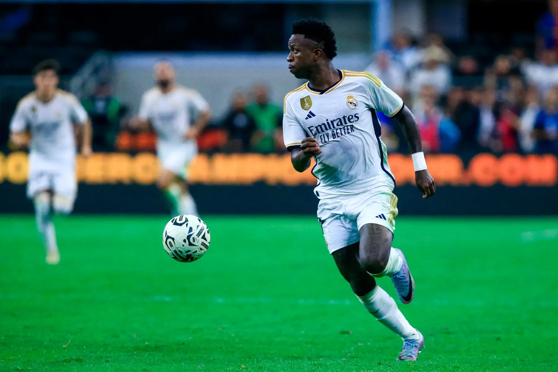 Vini Júnior em ação pelo Real Madrid