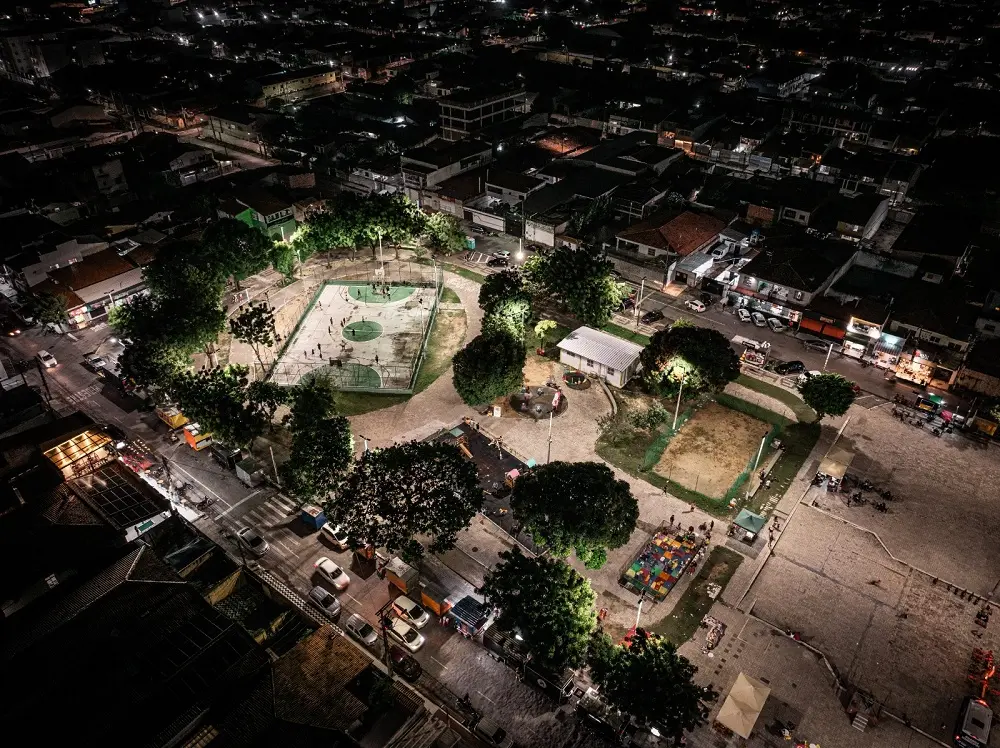 Espaço de lazer na Praça do Polar.