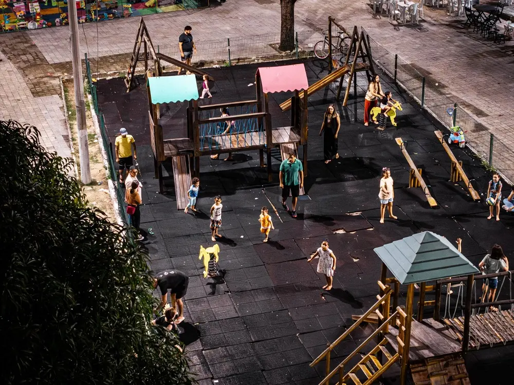 Espaço de lazer na Praça do Polar.