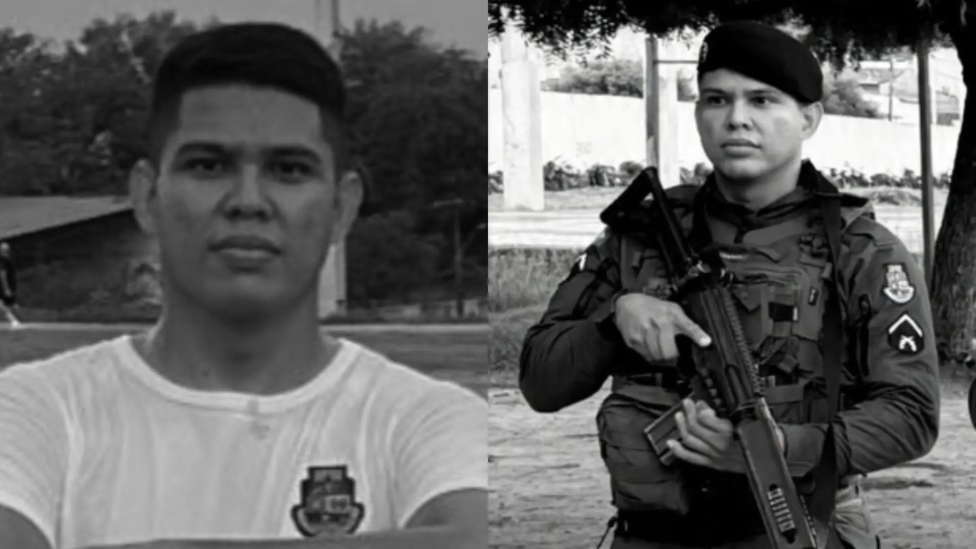 Montagem com fotos dos policial militar.
