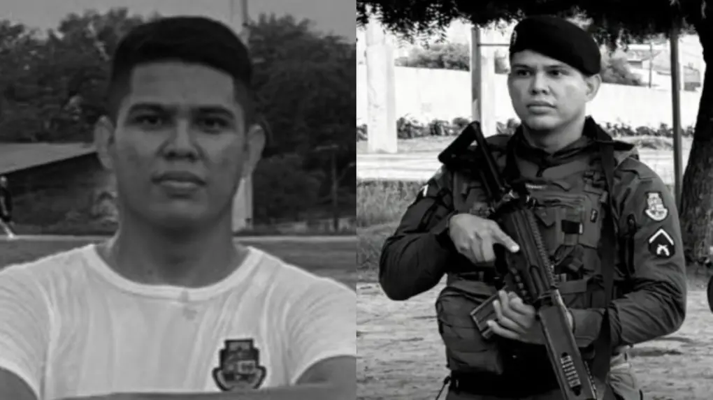 Montagem com fotos dos policial militar.