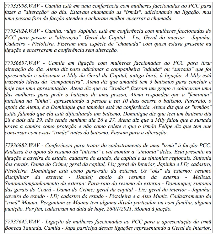 FRASES, transcricoes, conversas celular.