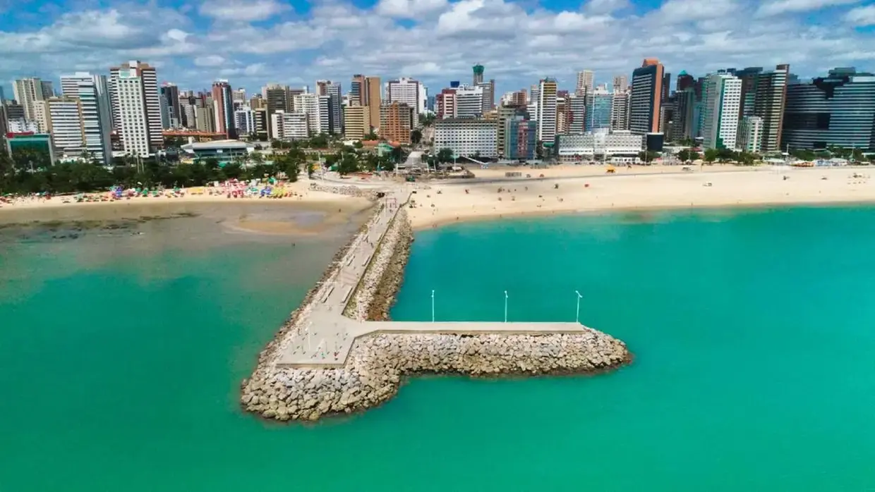 espigao beira-mar avenida, vista aerea, mar.