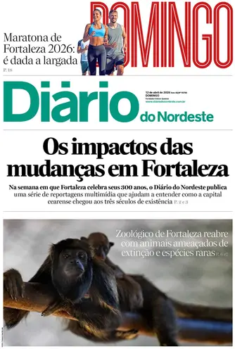 Capa da Edição do dia do jornal Diário do Nordeste