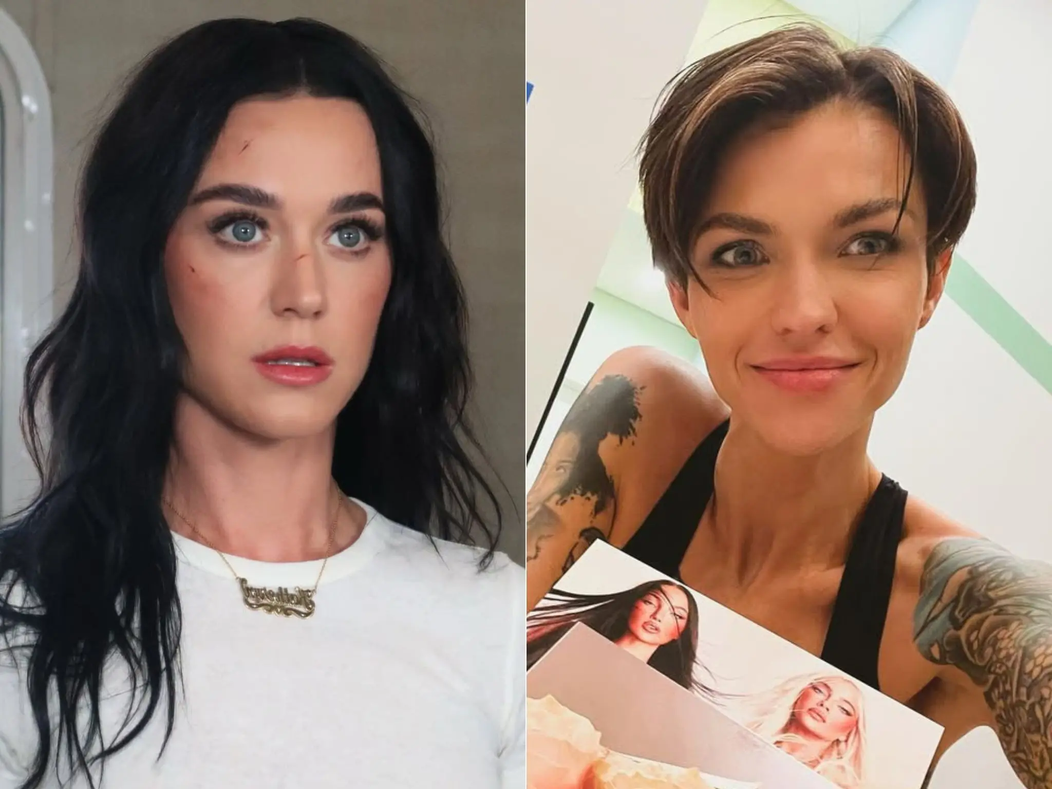 Fotos mostram Katy Perry e Ruby Rose.