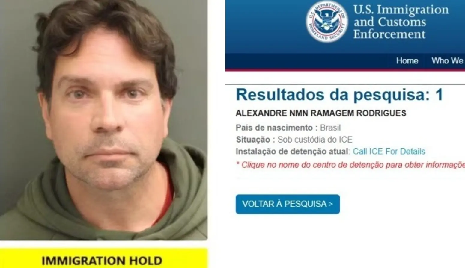 Alexandre Ramagem detido pelo ICE nos EUA.