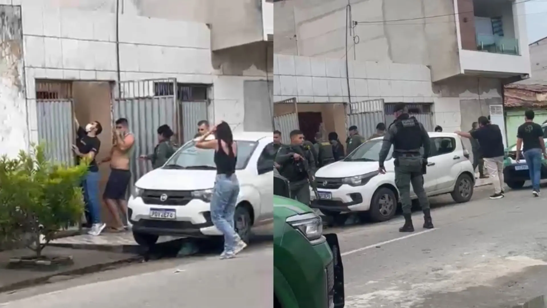 Foto do momento da prisão do suspeito em Maracanaú.