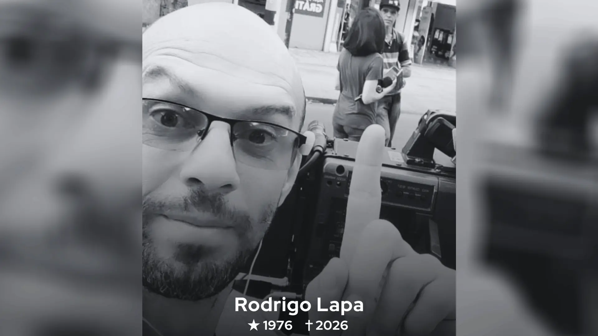Imagem do cinegrafista Rodrigo Lapa, da Band.