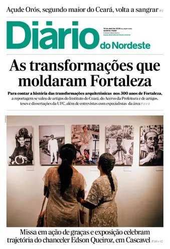 Capa da Edição do dia do jornal Diário do Nordeste