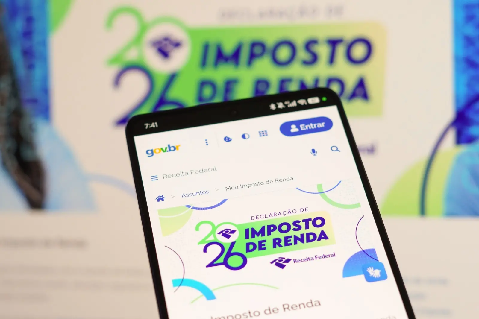 Foto do programa de declaração do Imposto de Renda de Pessoa Física (IRPF).