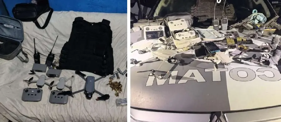 apreensao colete drone cotam radios.