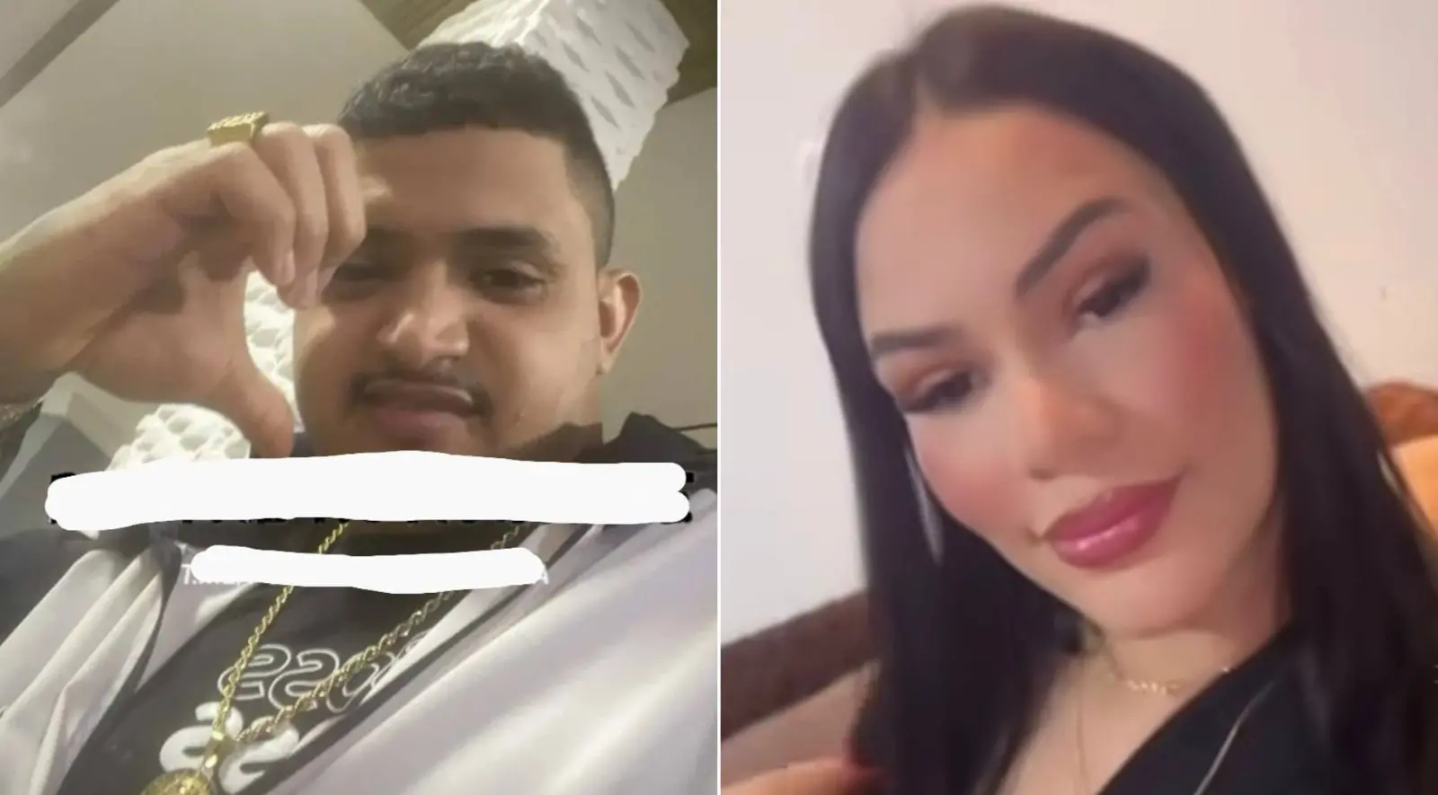 Montagem de fotos mostra Bruno à esquerda e Monalisa à direita.