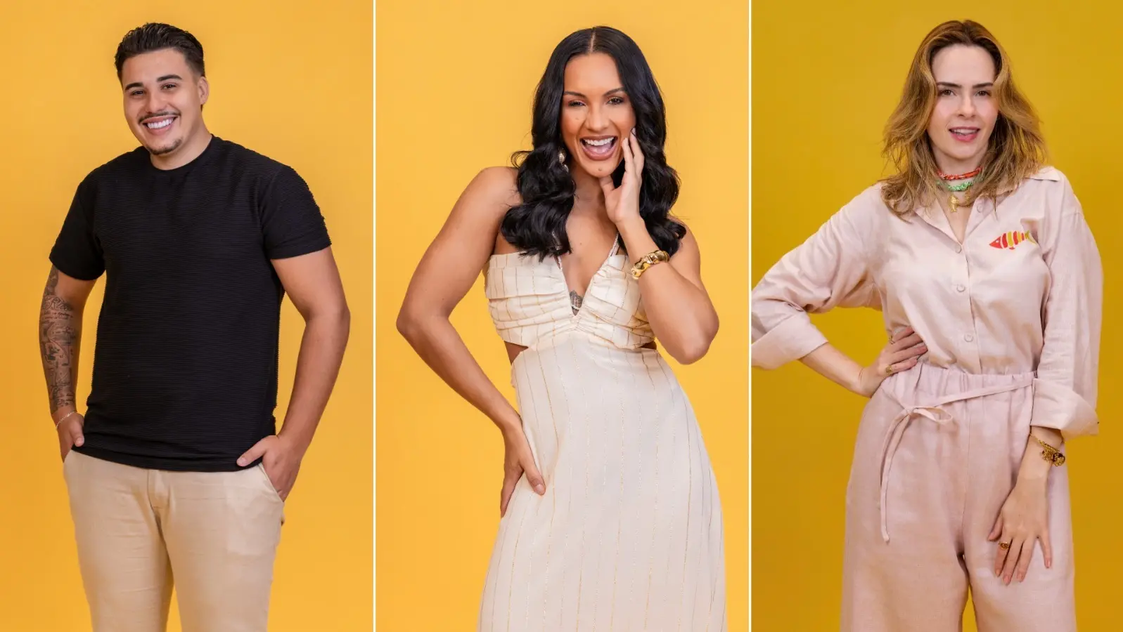 Montagem de três fotos mostra, da esquerda para a direita, Pedro, Maxiane e Ana Paula.