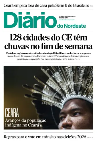 Capa da Edição do dia do jornal Diário do Nordeste