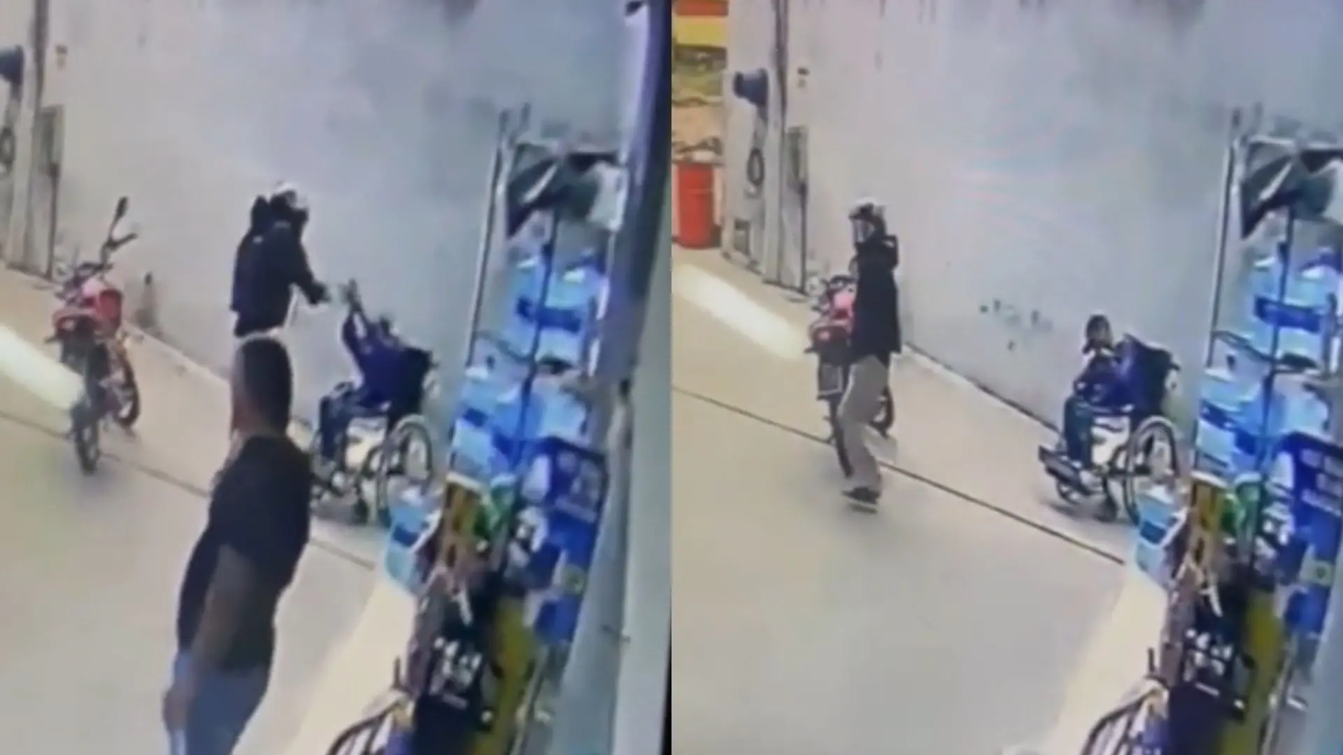 Imagens do homem em cadeira de rodas alvo de tiros no Crato.