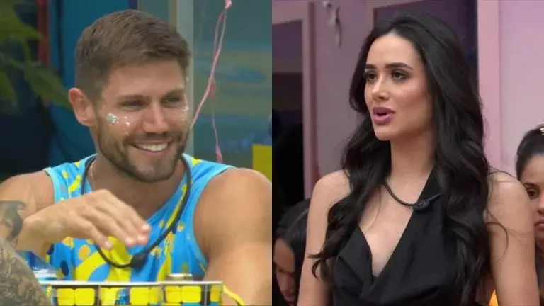 montagem de fotos de Jordana e Jonas no BBB 26.