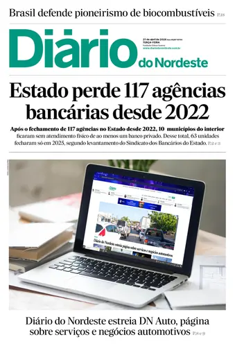 Capa da Edição do dia do jornal Diário do Nordeste