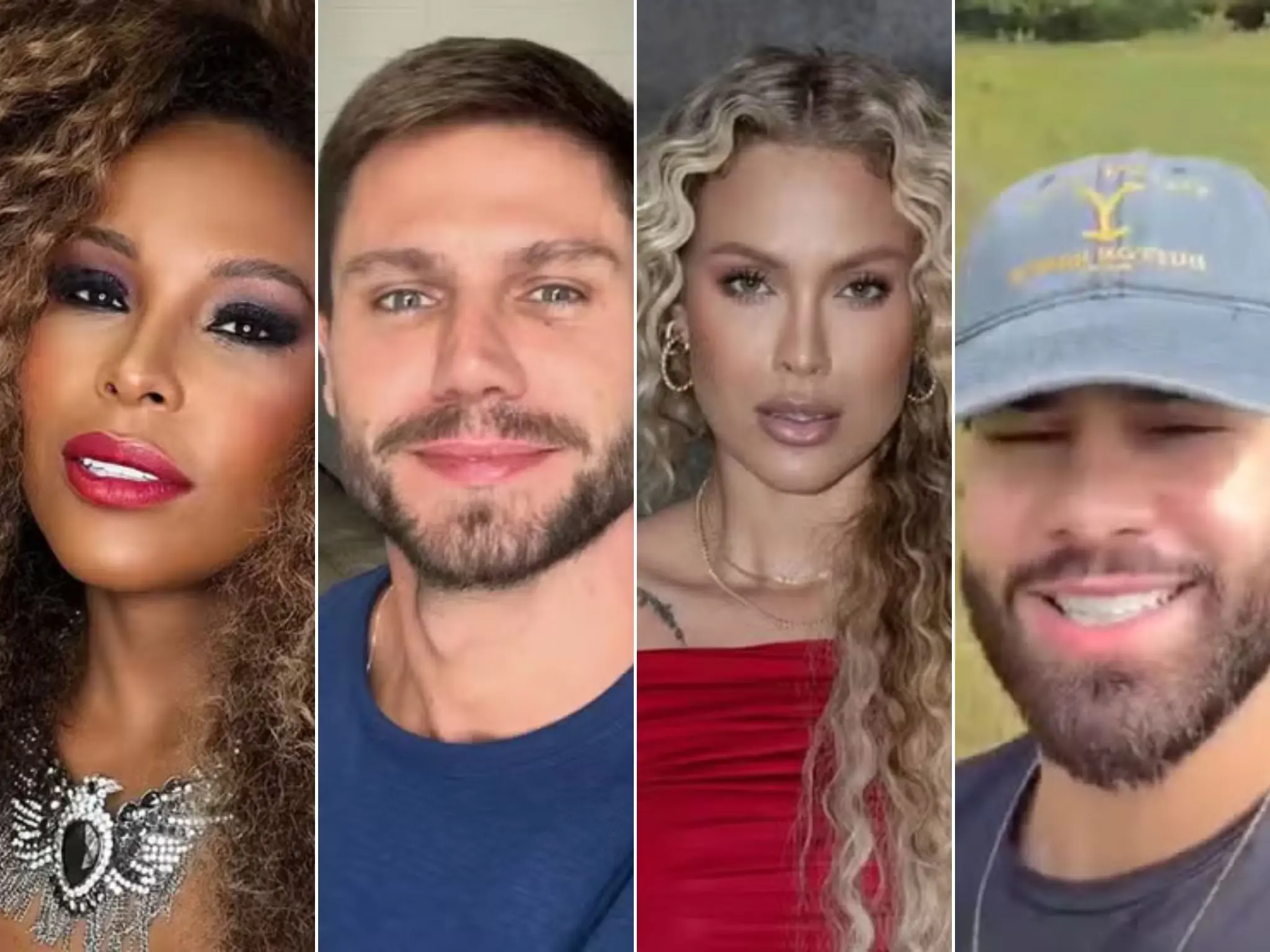 Fotos de postagens de ex-participantes do BBB 26.