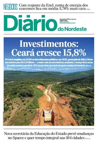 Capa da Edição do dia do jornal Diário do Nordeste