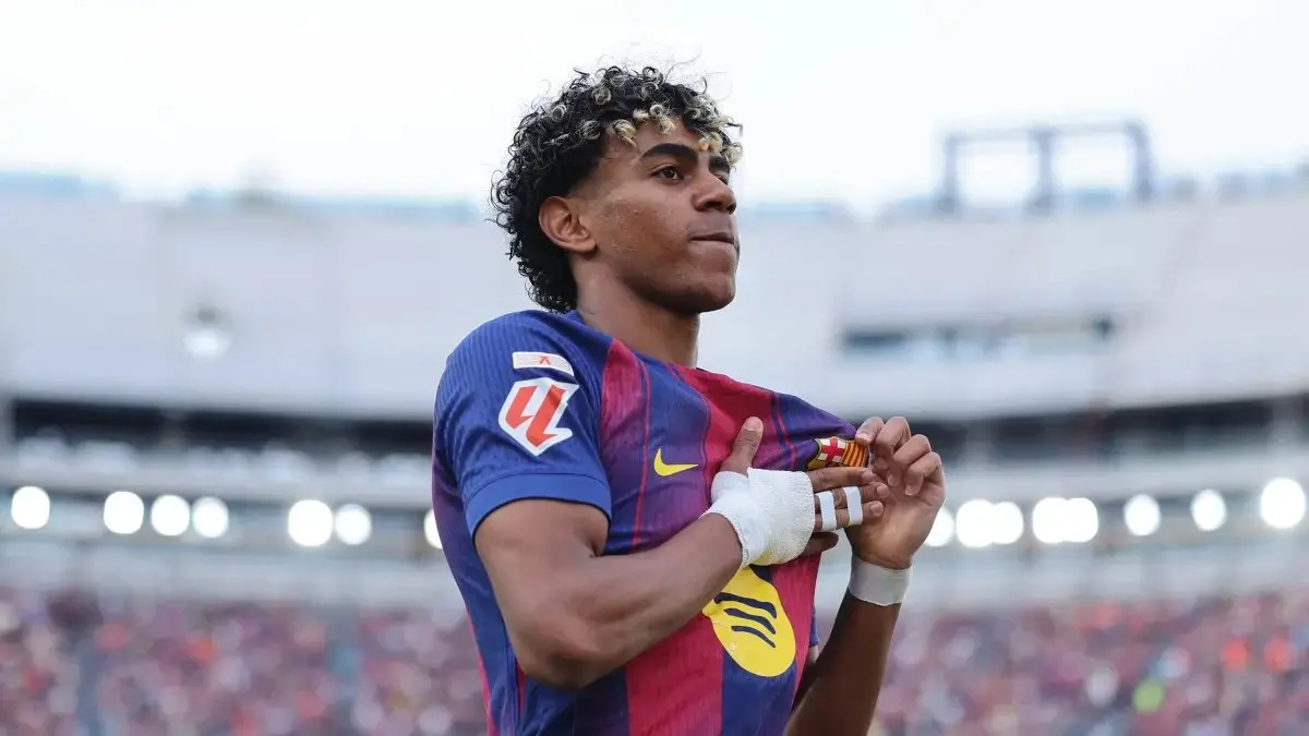 Lamine Yamal em ação pelo Barcelona
