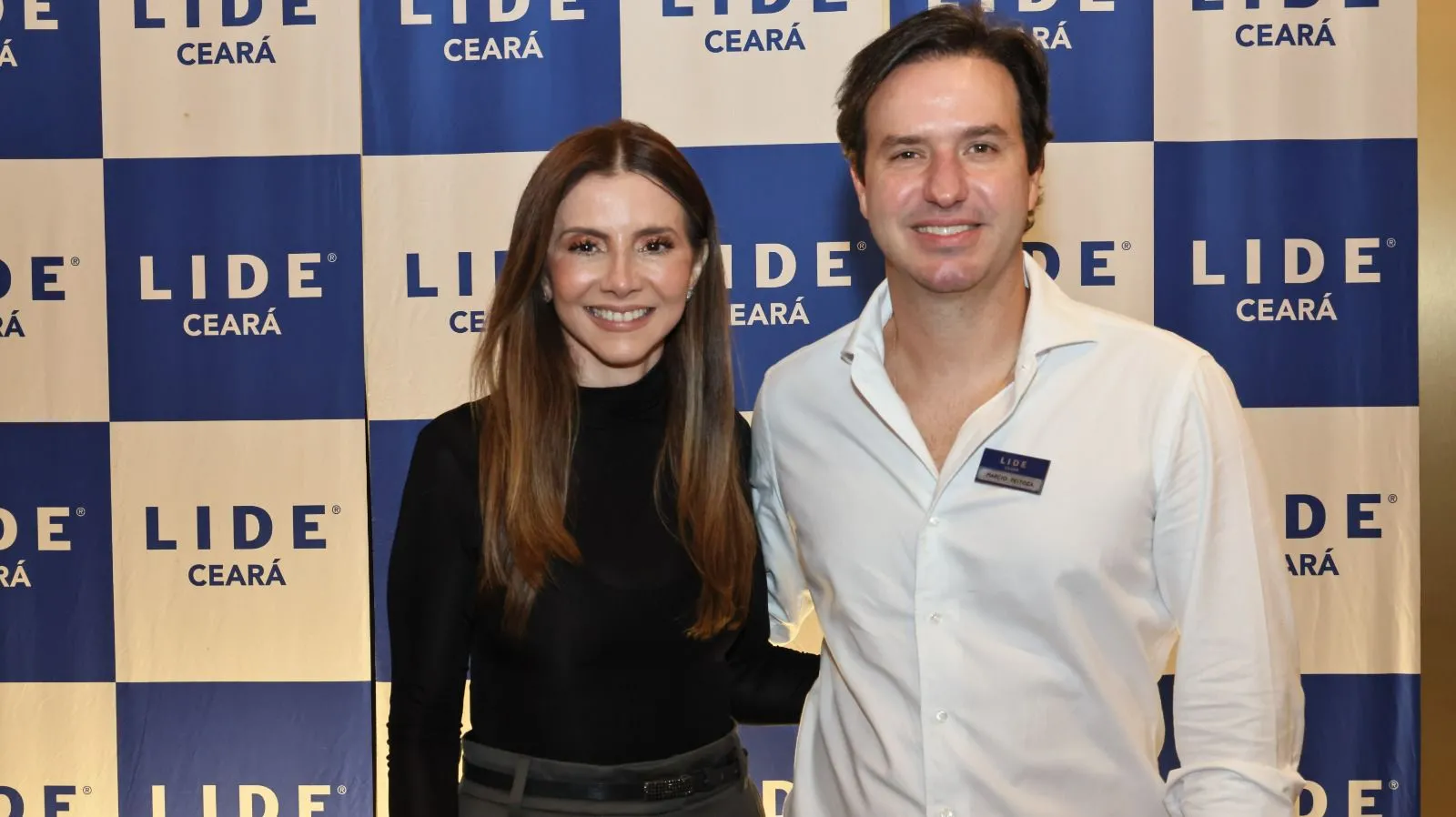Presidente do Lide Ceará, Emília Buarque e o CEO da meutudo, Márcio Feitoza.