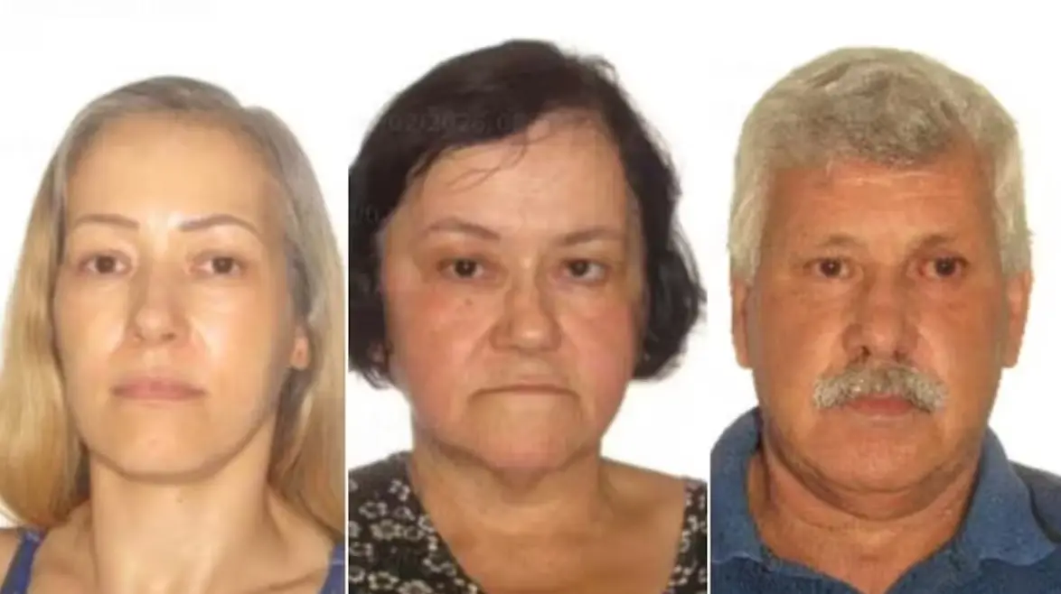 Imagem de Silvana Germann de Aguiar e os pais dela, Dalmira Germann de Aguiar e Isail Vieira de Aguiar. Os três estão desaparecidos.