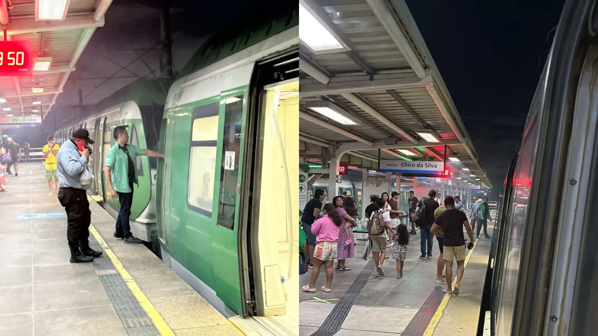 Foto de um trem do metrô de Fortaleza.
