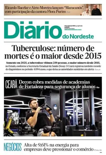 Capa da Edição do dia do jornal Diário do Nordeste