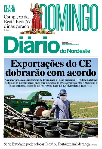 Capa da Edição do dia do jornal Diário do Nordeste