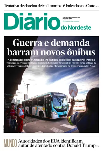 Capa da Edição do dia do jornal Diário do Nordeste